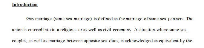 Topic from Assignment 1.1 Gay Marriages