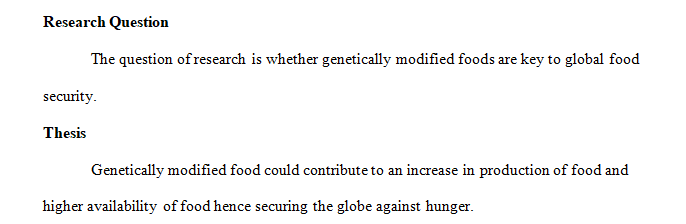 Topic is GMO food and food security issue