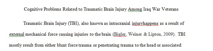 Traumatic Brain Injury and its relationship to Iraq war