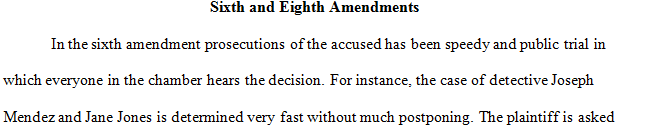 Watch the two (2) videos and reflect on how the Sixth and Eighth Amendment protections were or can be preserved in each of the videos.