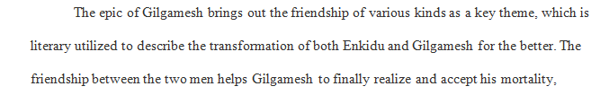 We have been looking at archetypes to determine the characteristics of each important entity in The Epic of Gilgamesh.