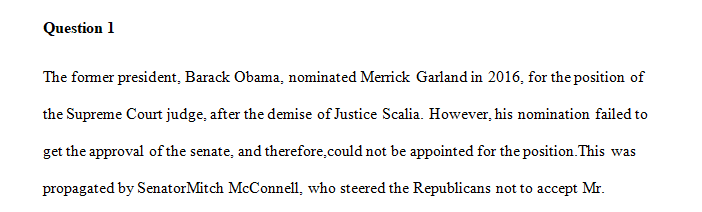 What happened with Obama's nominee, Merrick garland, to the Supreme Court