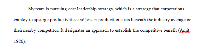 Which strategy is your team pursuing (i.e., differentiation, cost leadership, or value innovation)