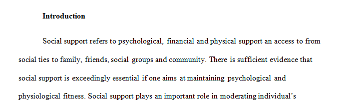 Write 650 words on research topic - lack of social support 