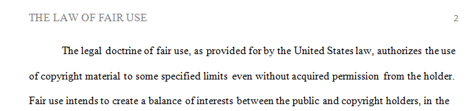 Write a 500-word summary of fair use as this court decision says it. denied a petition for certiorari