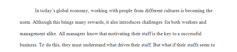 Write a report advising Managers working for international organizations on the issues involved in managing staff from different cultural backgrounds.