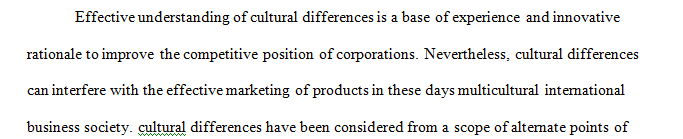 Write a summary discussing how cultural differences