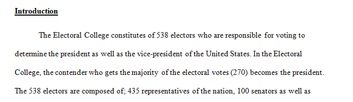 Write an essay (of around 1000-1250 words) that explains how the Electoral College works.