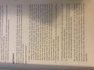 Read through the Activity assignment on page 65. Develop three claims and select one to take through the From Claim to Draft process.