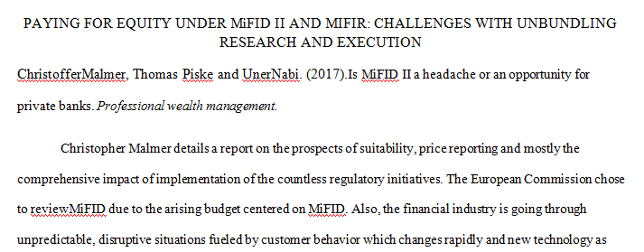 Are we talking about the first version of MiFID