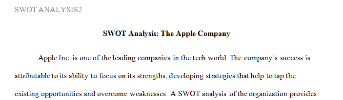 Conduct a SWOT analysis for the Apple company.