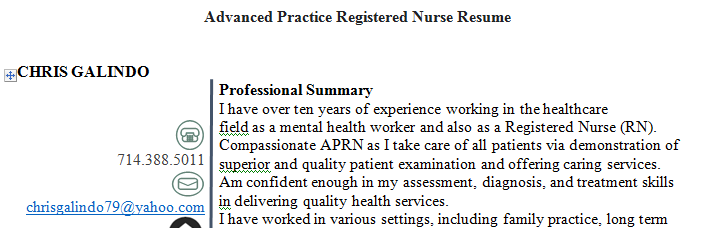 Creating a Professional APRN Resume