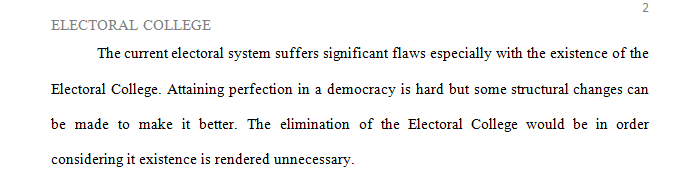 Creating an Argument: The Electoral College