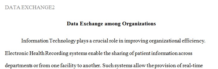 Describe the data information that flows between health care organizations.