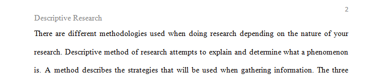 Descriptive will be the best method that stands out to me when doing a research.