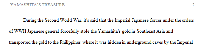 Discuss the story of the Yamashita's treasure 