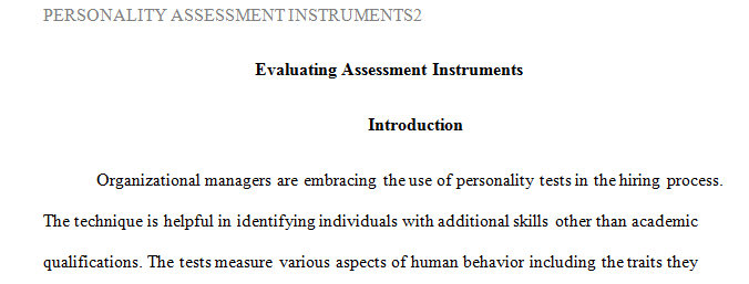 For this discussion you will use the PSY640 Checklist for Evaluating Tests