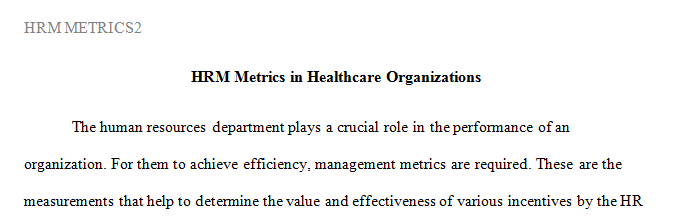 How should an HR department of a healthcare organization measure its effectiveness