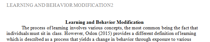 Learning and Behaviour Modification-reflection on classical conditioning