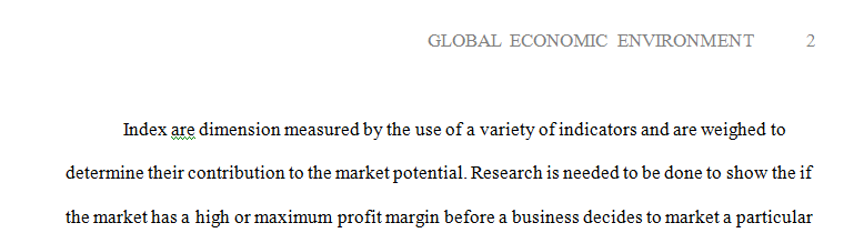 Market Potential Indicator (MPI) is an index used to compare emerging markets along various dimensions.