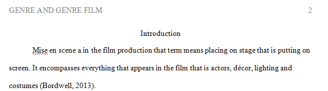 Mise en scène is a term meant to encompass the arrangement and use of a variety of design elements in creating the visual theme of a film.