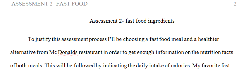 Pick one favorite fast food meal and one healthier alternative meal from the same restaurant