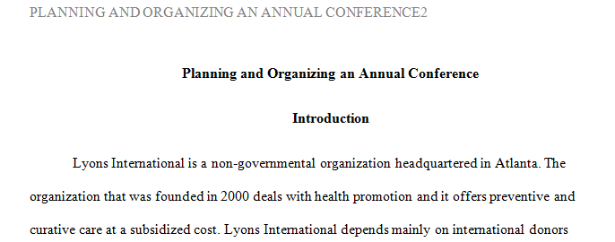 Planning and Organizing an Annual Conference 