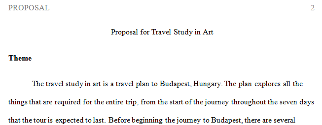 Preparing the Proposal Travel Study in Art Photograph 