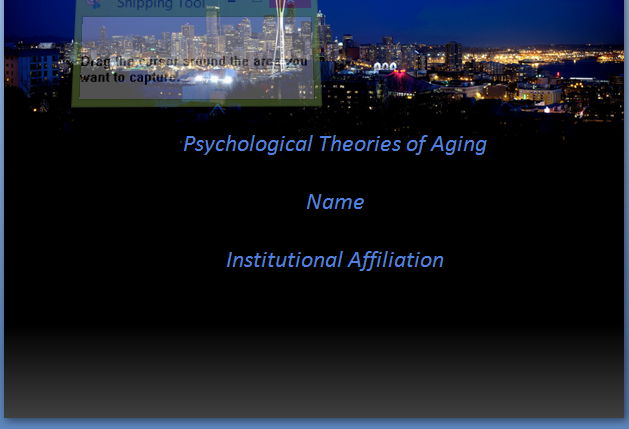 Select one of the following theories of aging for this Assignment