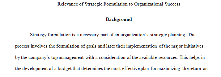 Strategic management - strategic formulation