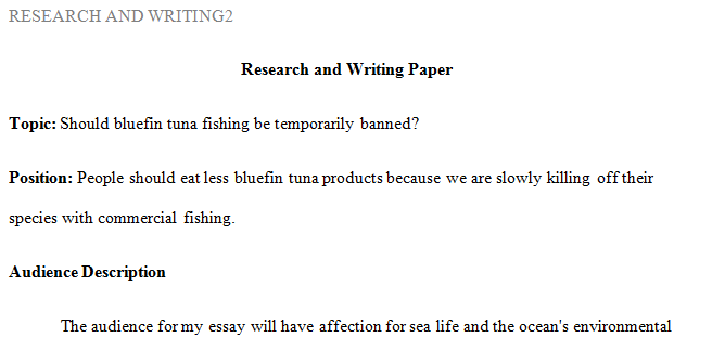 The audience for my essay will have an affection for sea life and the ocean's environmental health.