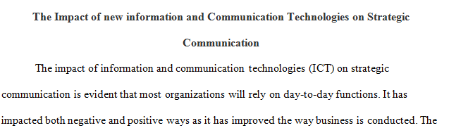 The impact of New information and Communication Technologies on Strategic Communication