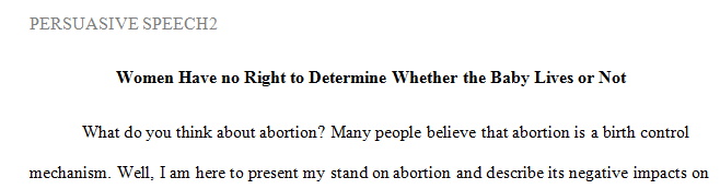 This speech is going to be about abortion.