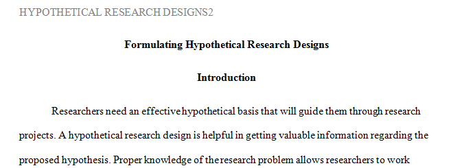 What Hypothetical Research Design Can You Formulate