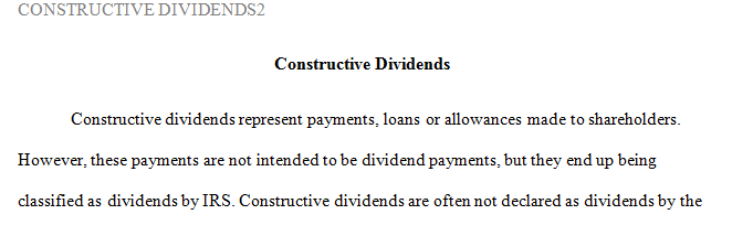 What are constructive dividends