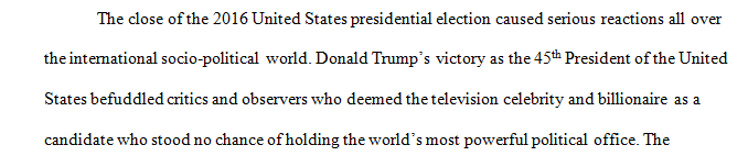 Write 2 page paper on the mass media news of the election and Trump being sworn into office.