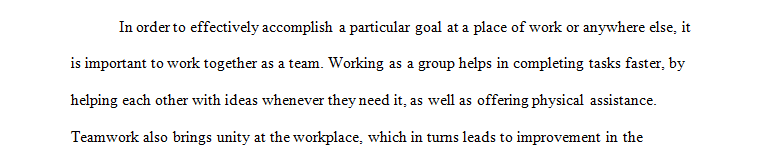 In a two page paper, explain your preference: would you rather work as a part of a team or alone