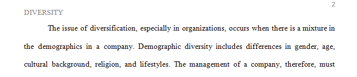 According to your reading, when does an issue of diversity exist in an organization