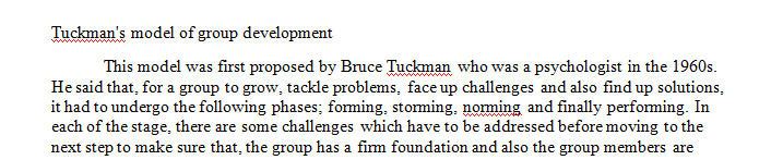 After you watch the video, try to write a paper to Review the four stages of team development