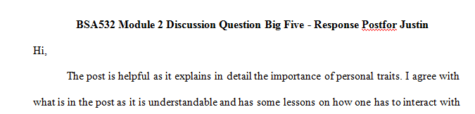 Based on contemporary thinking related to personality what value does the Big Five Model provide to organizational leadership