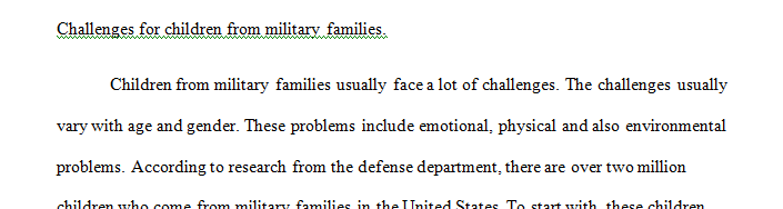 Challenges for children from military families 