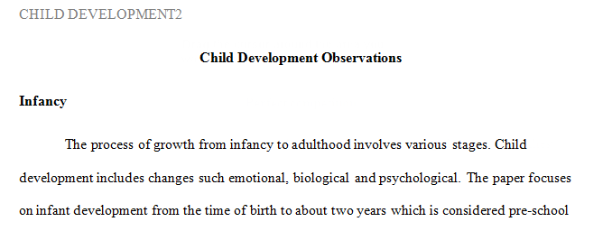 Child development Observations 