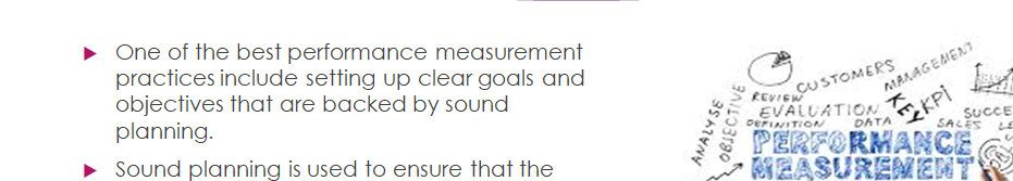 Compare three performance measurement practices.