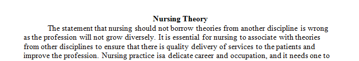 Consider why it is necessary for the profession to borrow certain theories in order to grow.