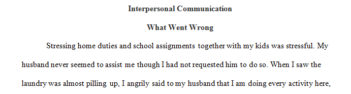 Describe a recent interpersonal communication exchange that was not effective in achieving its intended goal.