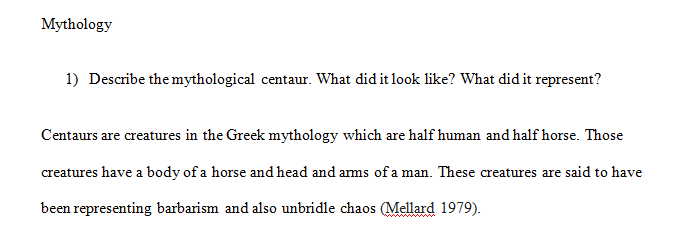 Describe the mythological centaur. 