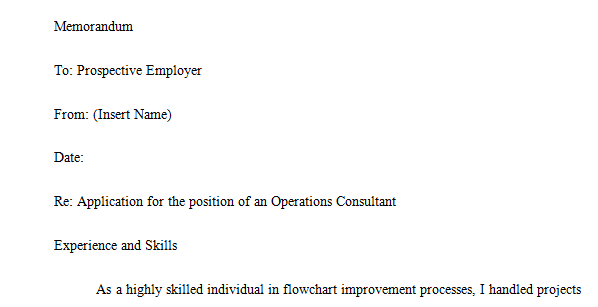 Develop a 700- to 1050-word memo to a prospective employer outlining your credentials