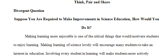 Develop a divergent question (having more than one answer) regarding some aspect of this course. 