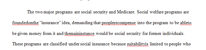 Discuss the differences that exist between social insurance programs and public assistance programs. 