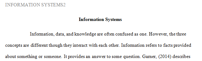 Discuss the relationship between data information and knowledge.